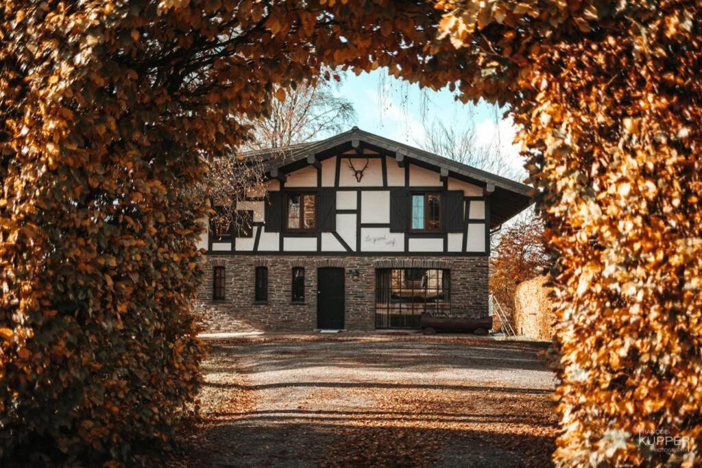 Le Grand Cerf 25 Pers, Malmedy- Chalet Rustique, Jardin Kültér fotó