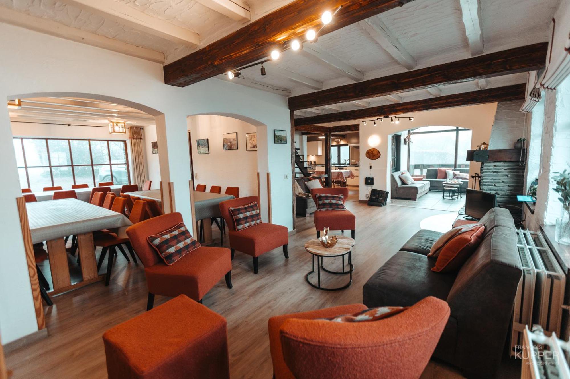 Le Grand Cerf 25 Pers, Malmedy- Chalet Rustique, Jardin Kültér fotó