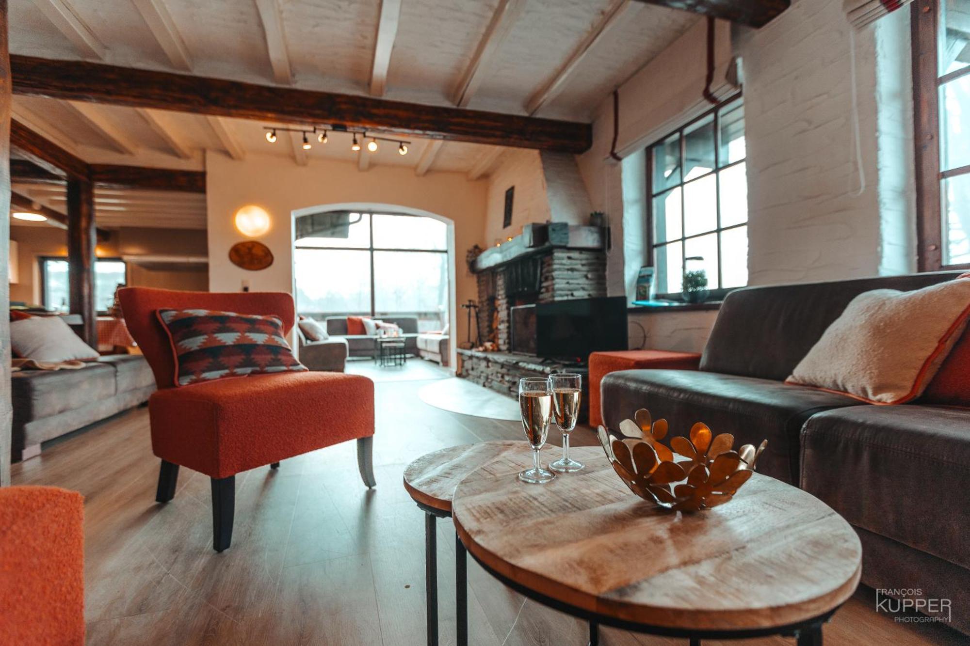 Le Grand Cerf 25 Pers, Malmedy- Chalet Rustique, Jardin Kültér fotó